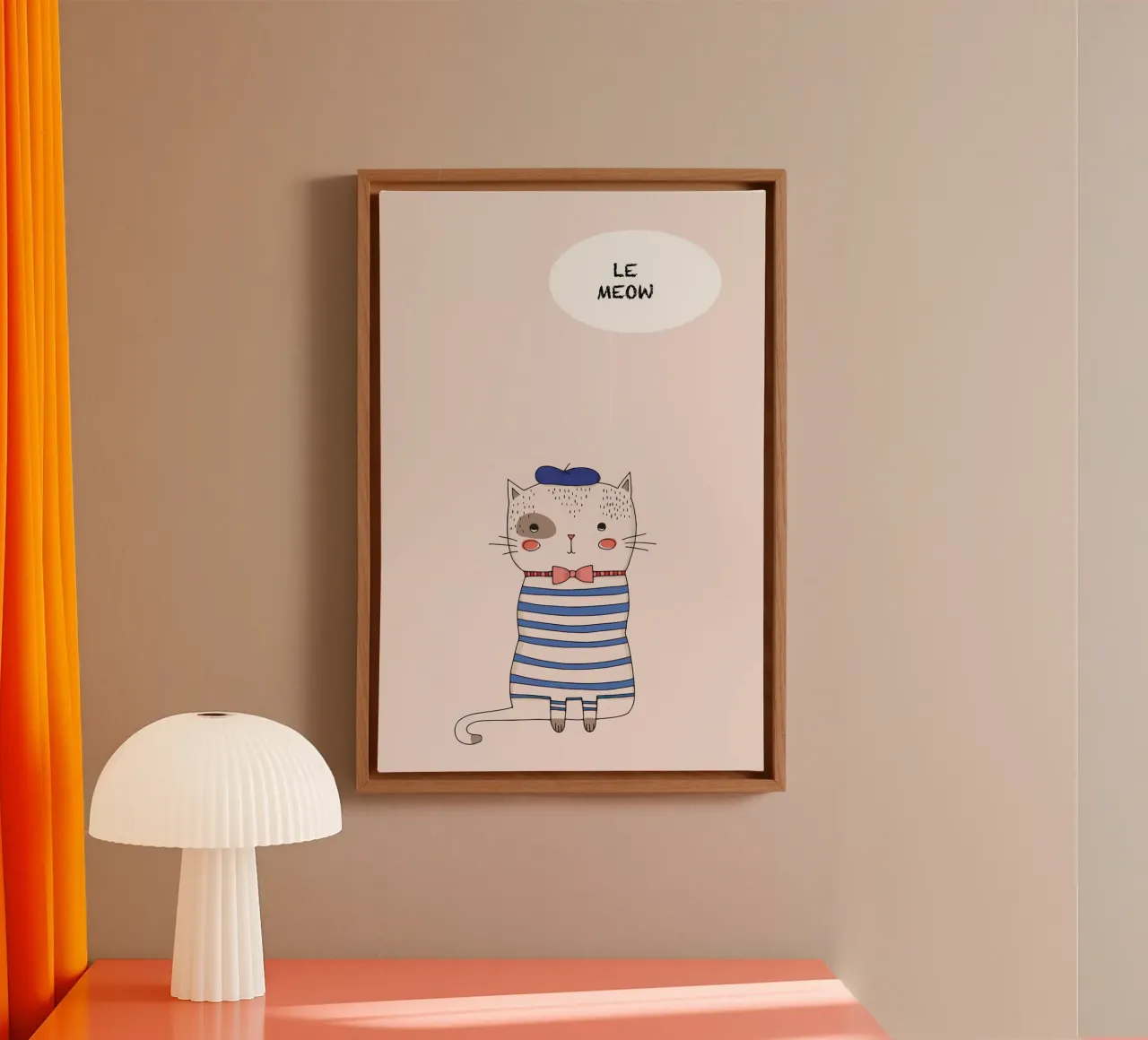 Le Meow tela con Cornice a cassetta da muench benjamin