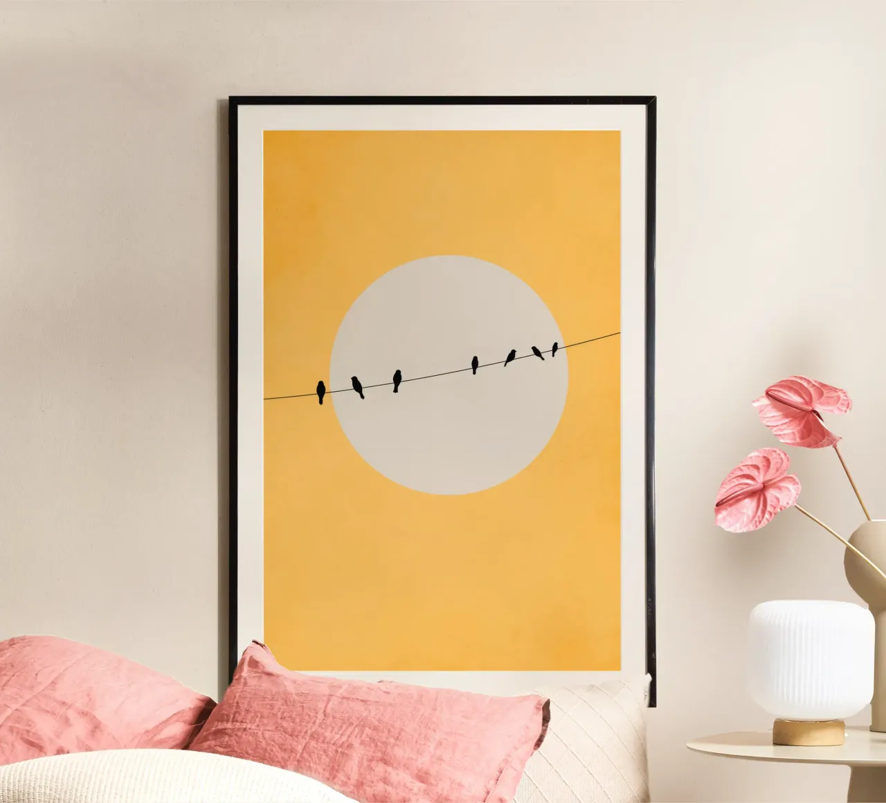 Chirping And Chilling poster with plastic frame by muench benjamin