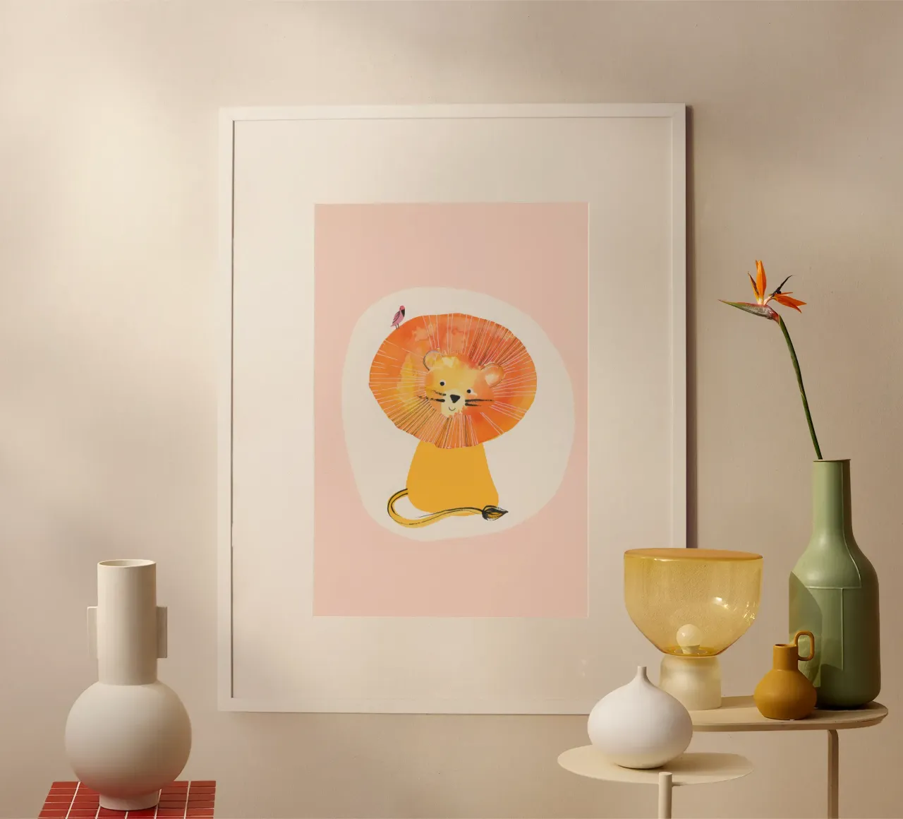 Lisa Dolson - Leone poster con telaio in legno da muench benjamin
