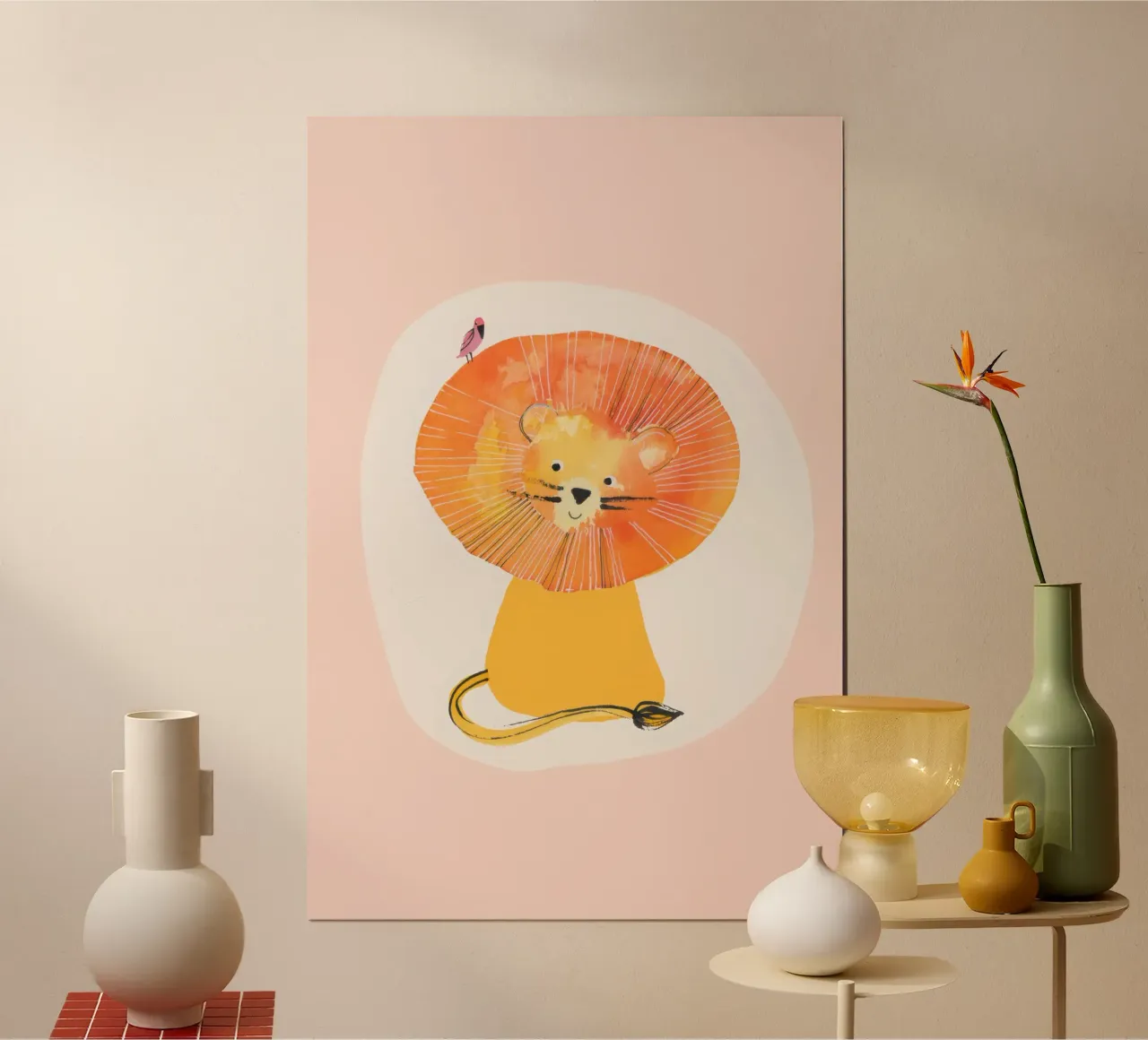 Lisa Dolson - Leone poster con telaio in legno da muench benjamin
