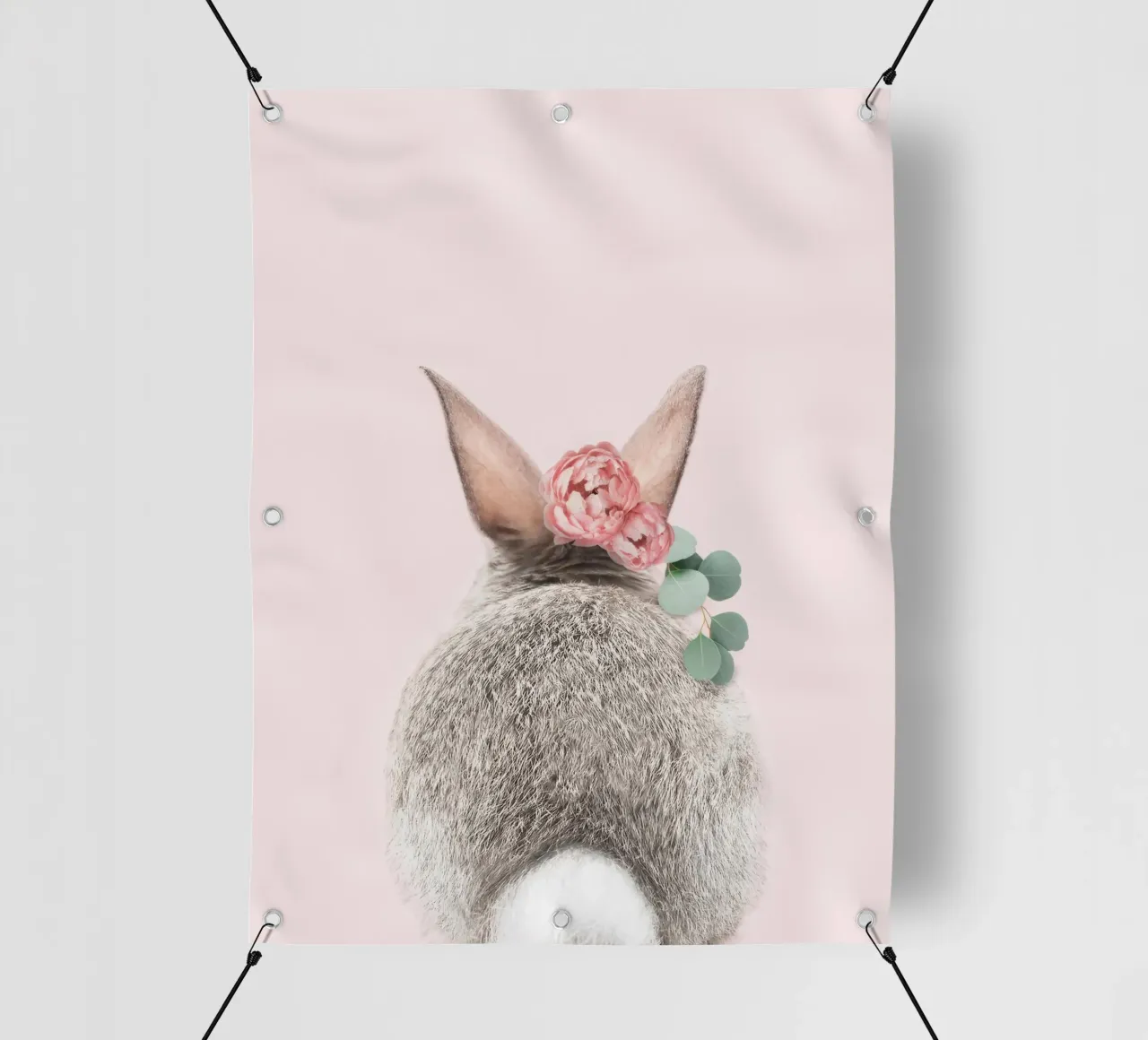 Corona di fiori coda di coniglio rosa telo in pvc da muench benjamin