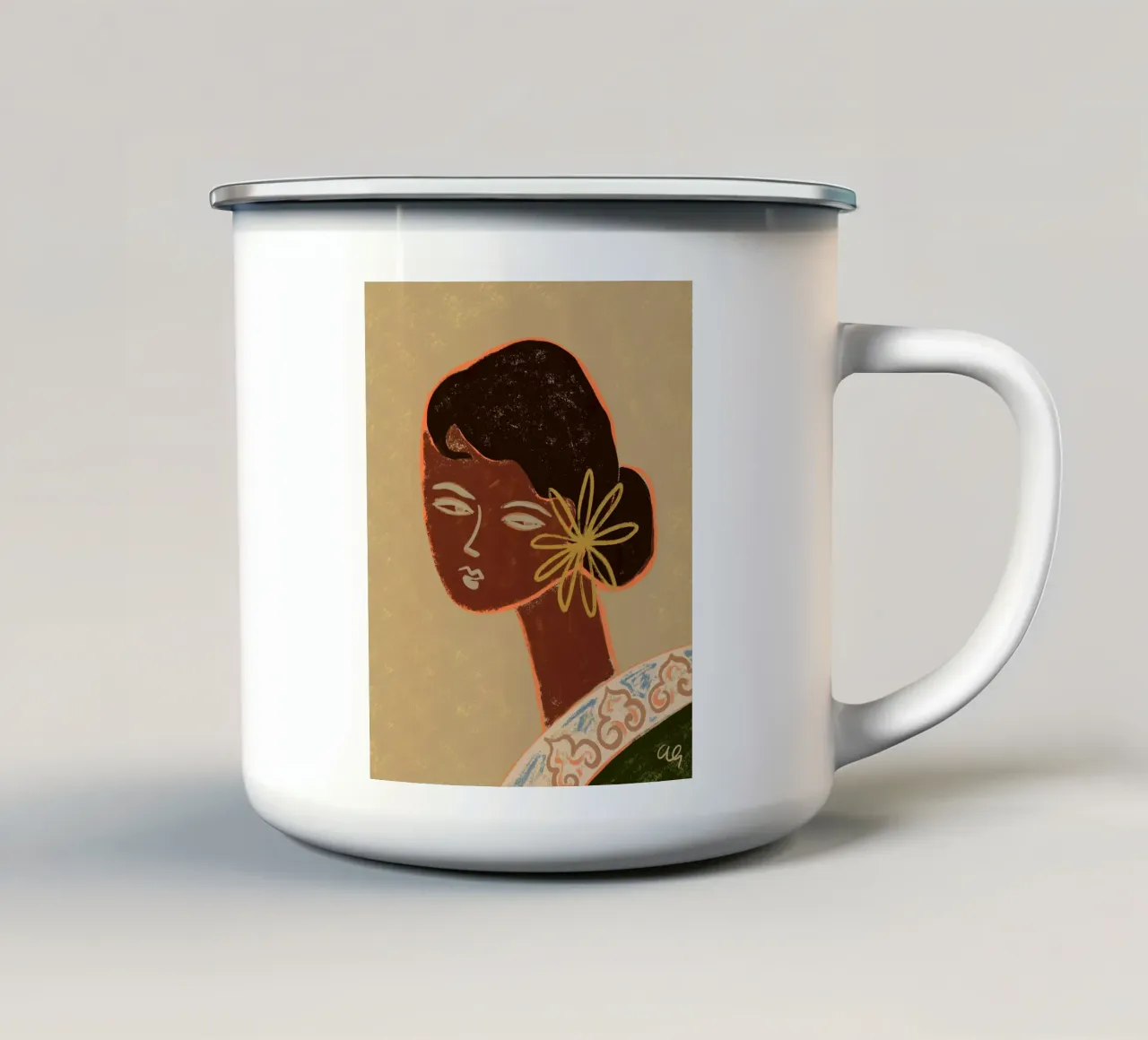 The Lady In Green tazza in smalto da Arty Guava