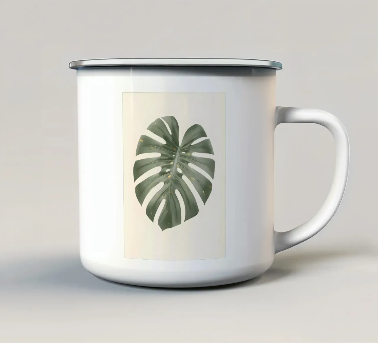 Monstera dagli accenti dorati tazza in smalto da Botanical Gallery