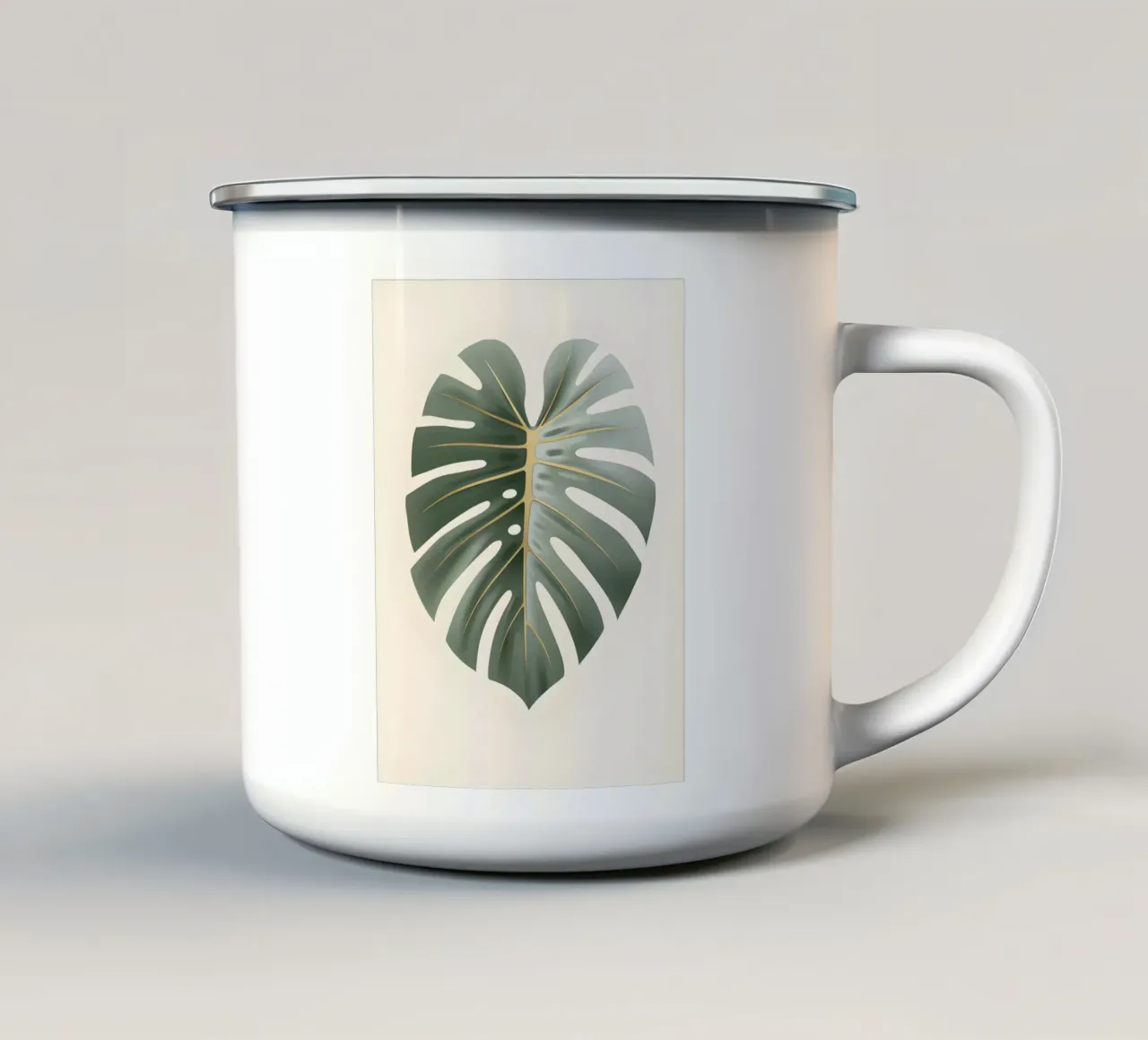 Monstera dagli accenti dorati tazza in smalto da Botanical Gallery