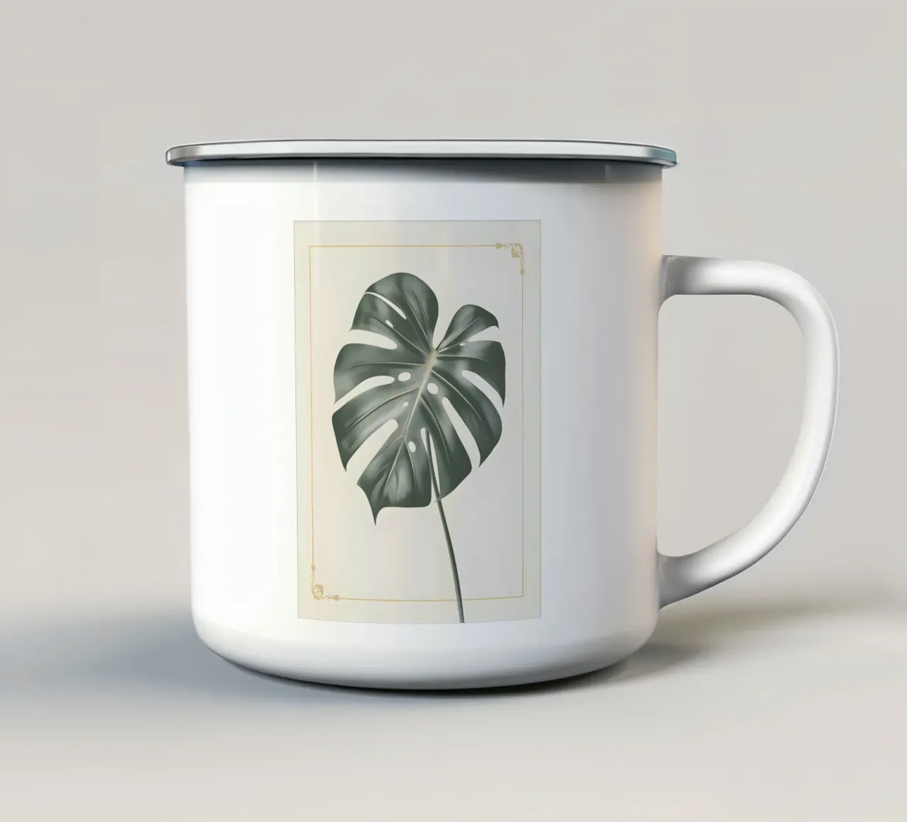 Monstera dagli accenti dorati tazza in smalto da Botanical Gallery