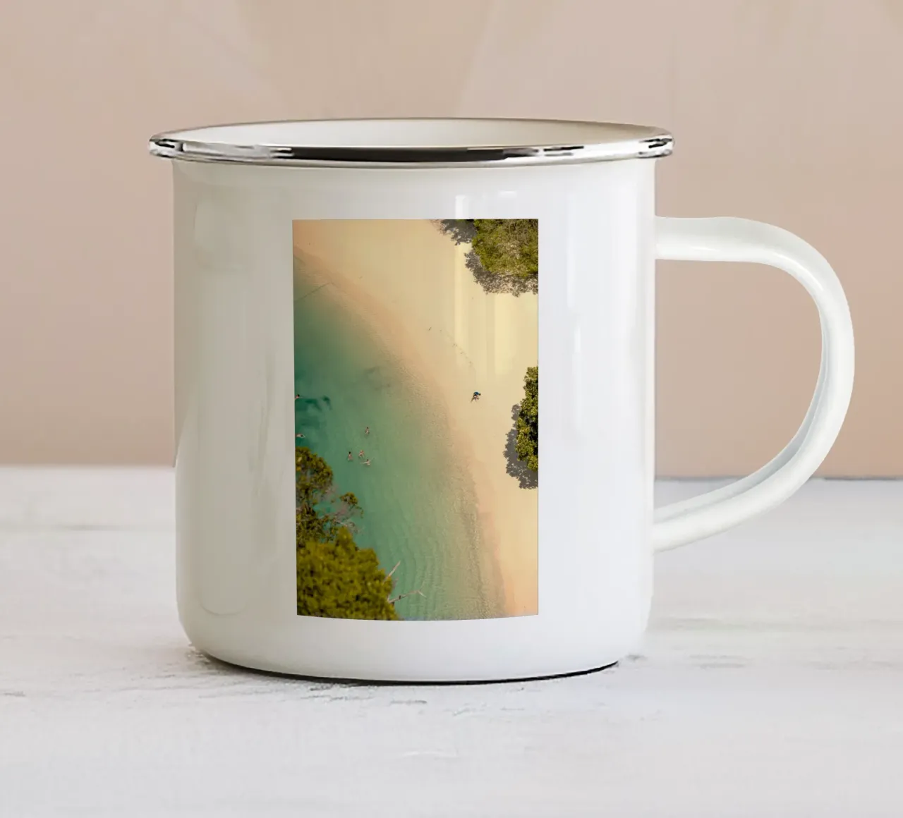 circle coast beach tazza in smalto da mip of map