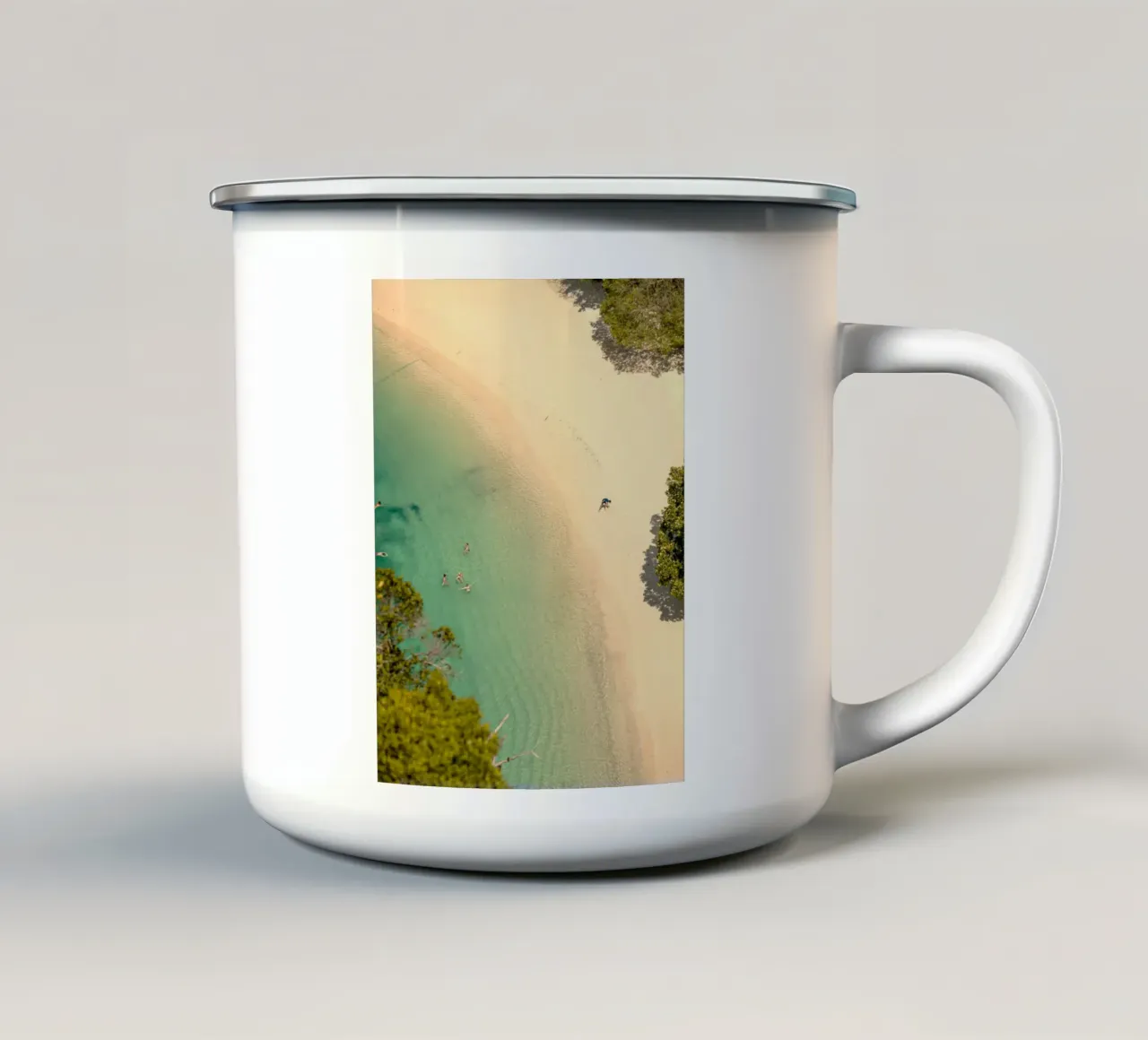 circle coast beach tazza in smalto da mip of map