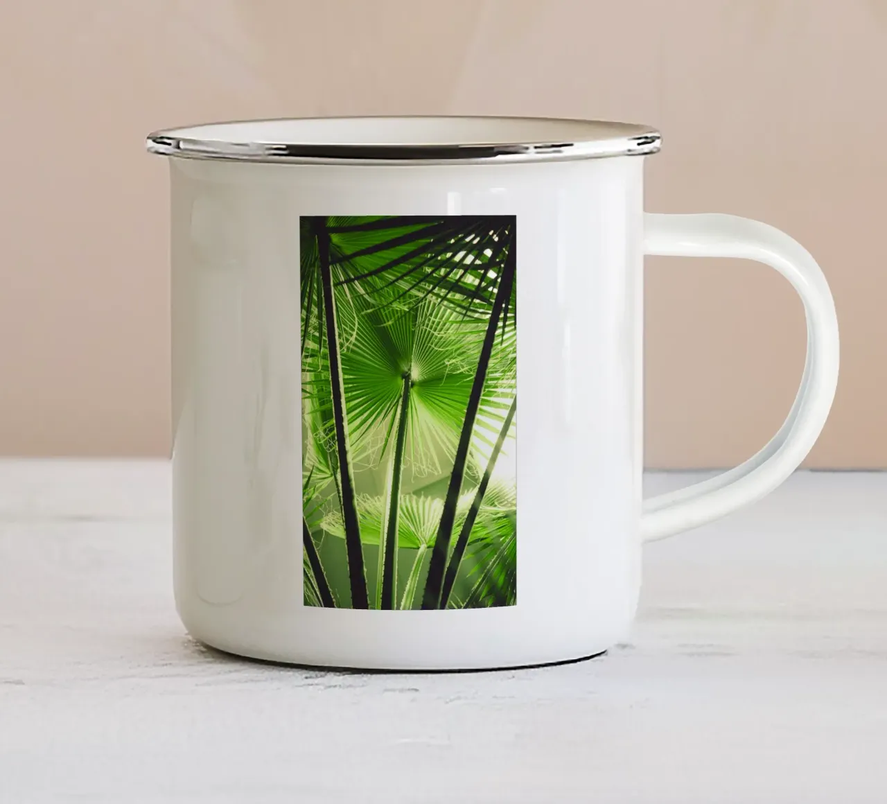 palm in sunshine tazza in smalto da mip of map