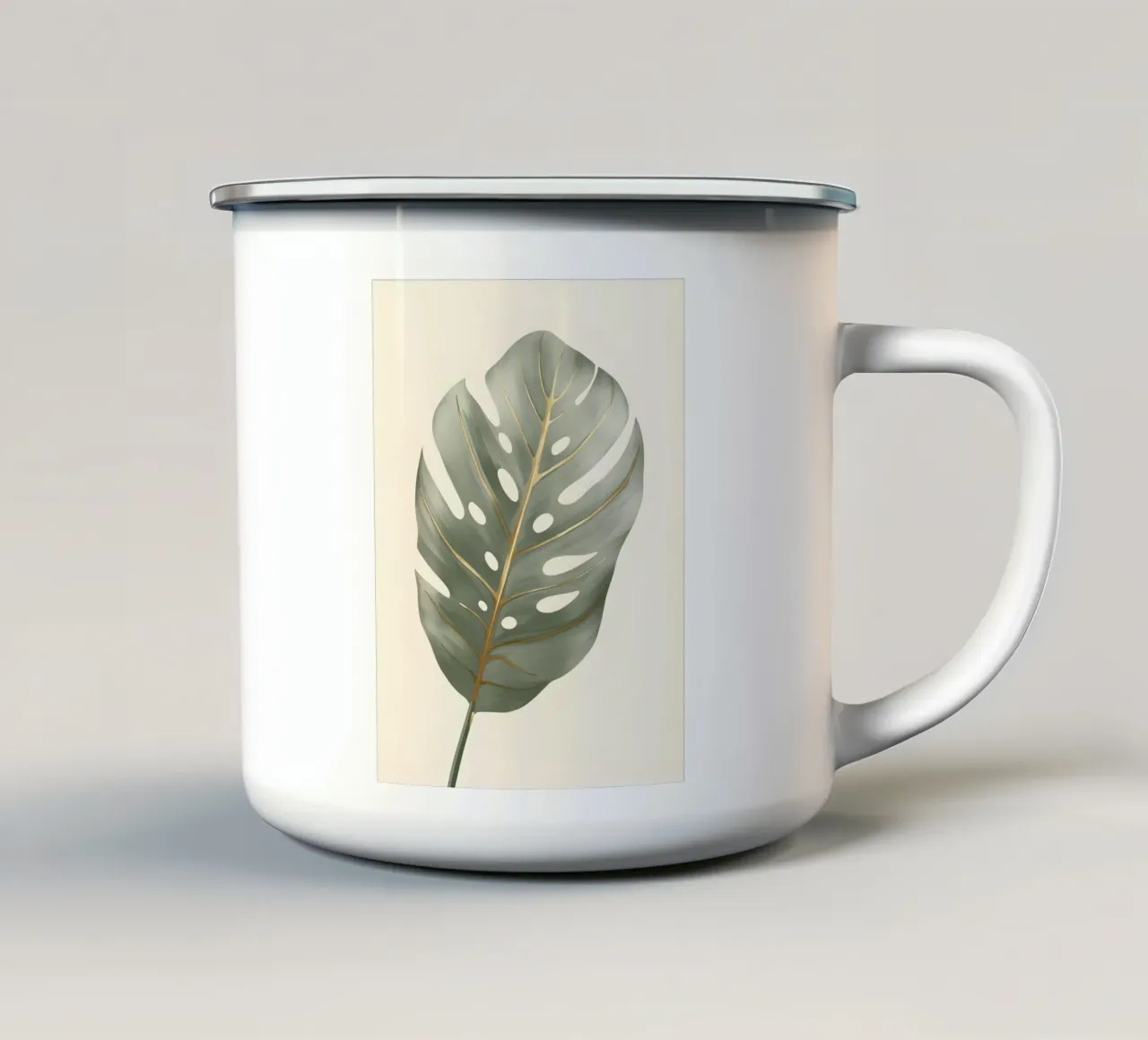 Monstera dagli accenti dorati tazza in smalto da Botanical Gallery