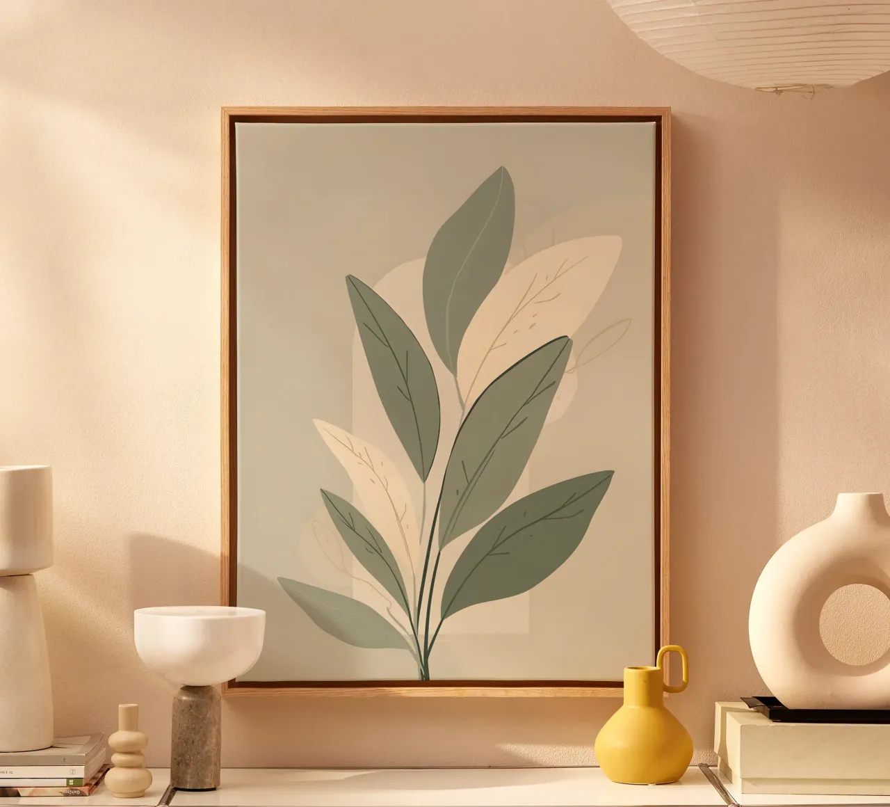 Abstract Botanisch canvas met Baklijst van The Green Room