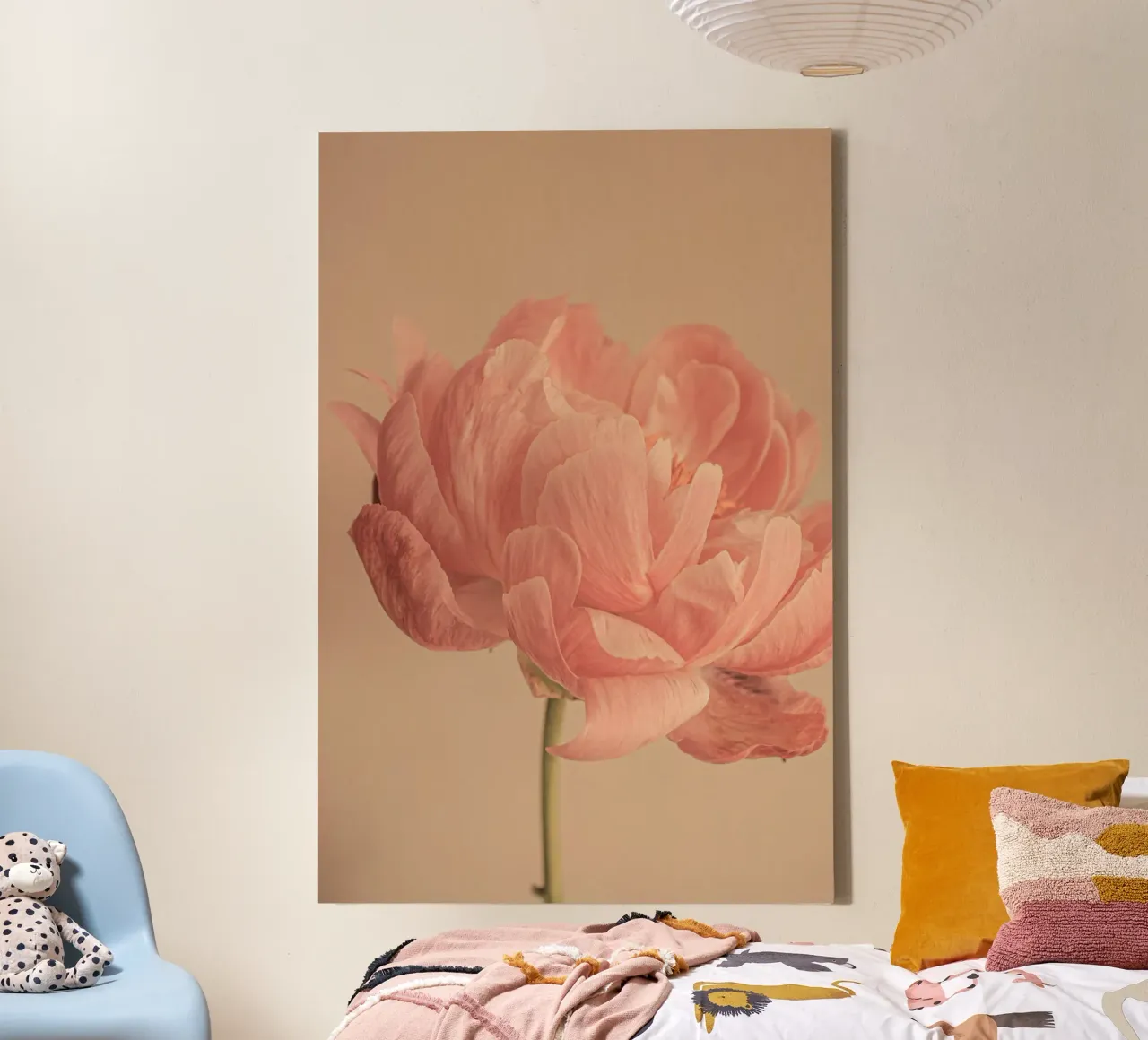 pink simple flower Leinwand mit Schattenfugenrahmen von mip of map