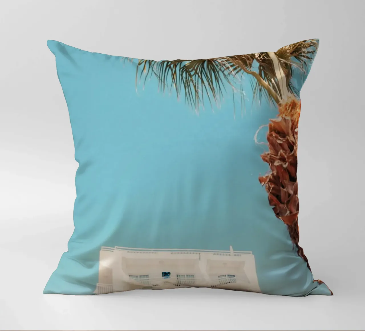building with palm cuscino da mip of map