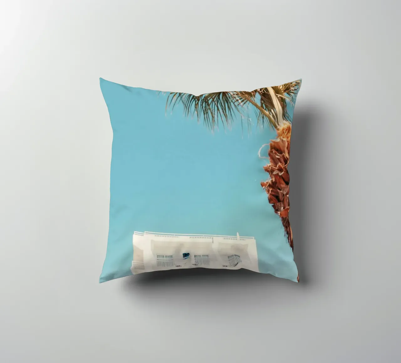 building with palm cuscino da mip of map