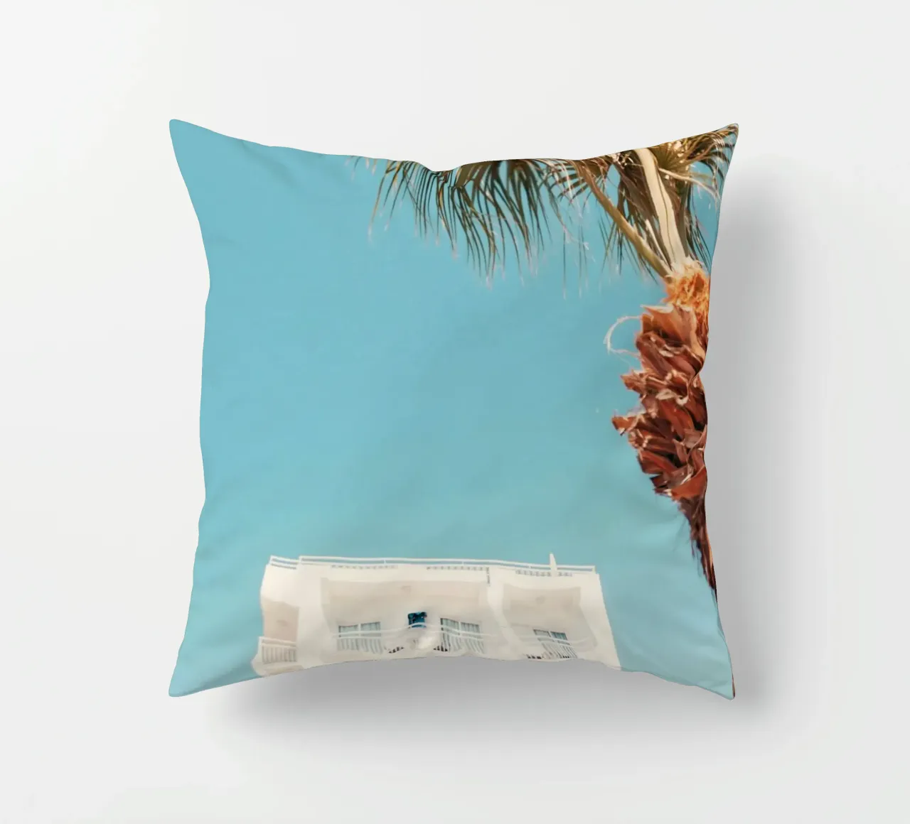 building with palm cuscino da mip of map