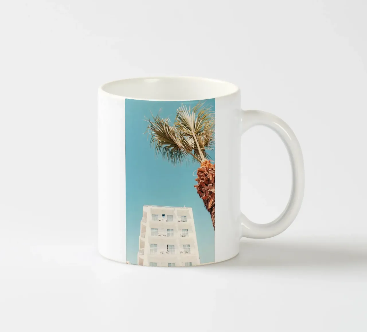 building with palm tazza in ceramica da mip of map