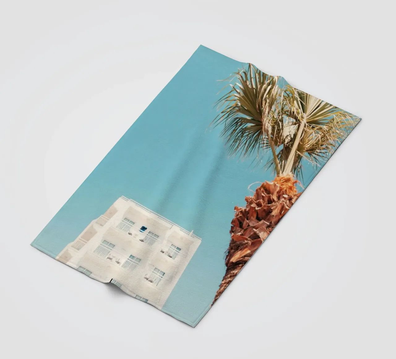 building with palm coperta in pile da mip of map