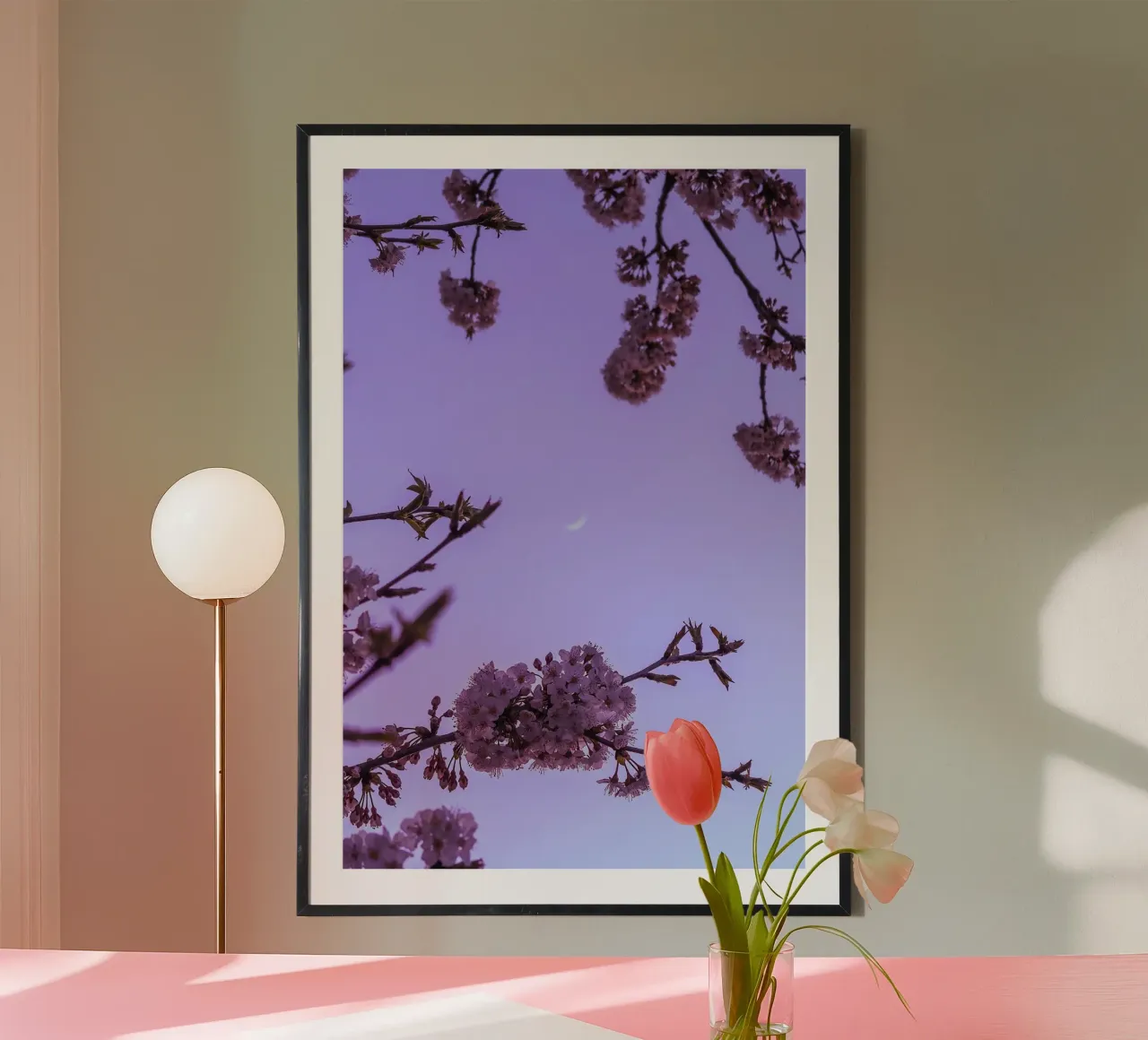 blossom pastel poster con telaio in legno da mip of map