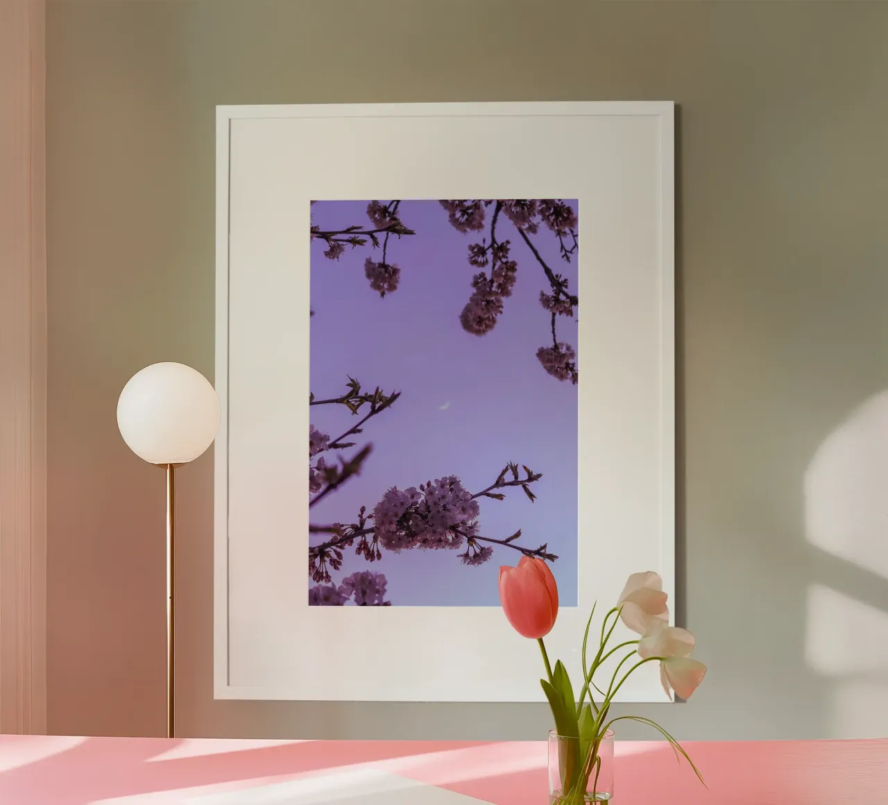blossom pastel poster con telaio in legno da mip of map