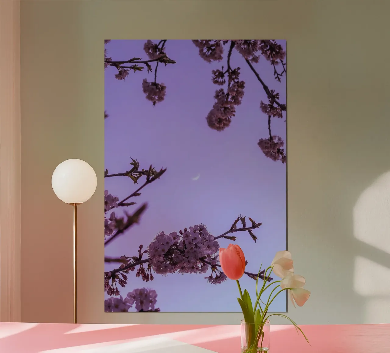 blossom pastel poster con telaio in legno da mip of map