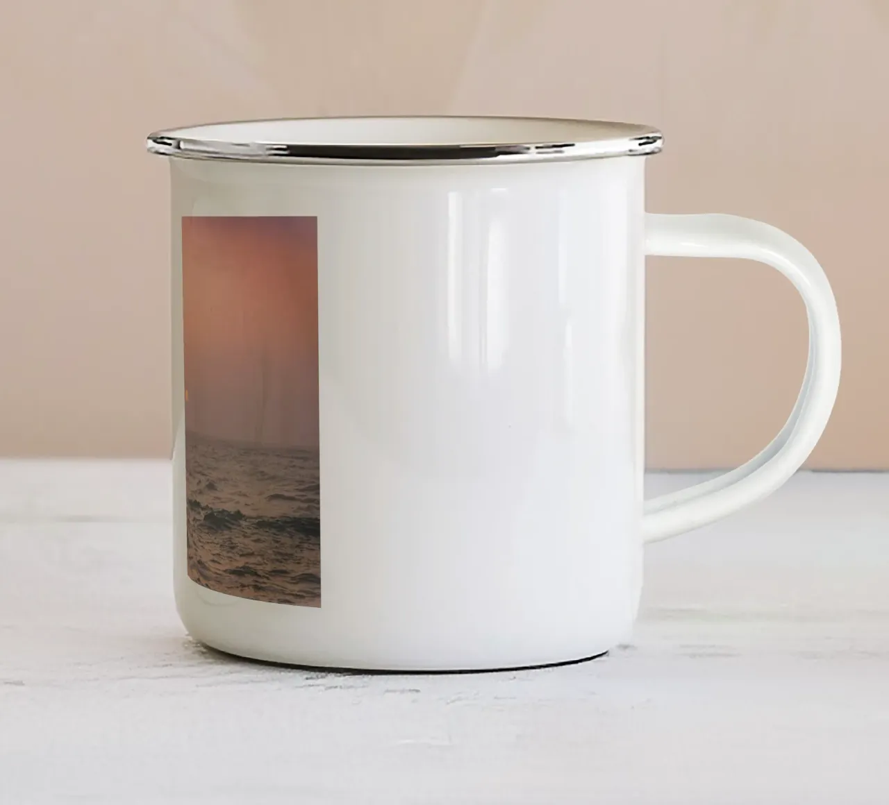 calm sunset tazza in smalto da mip of map