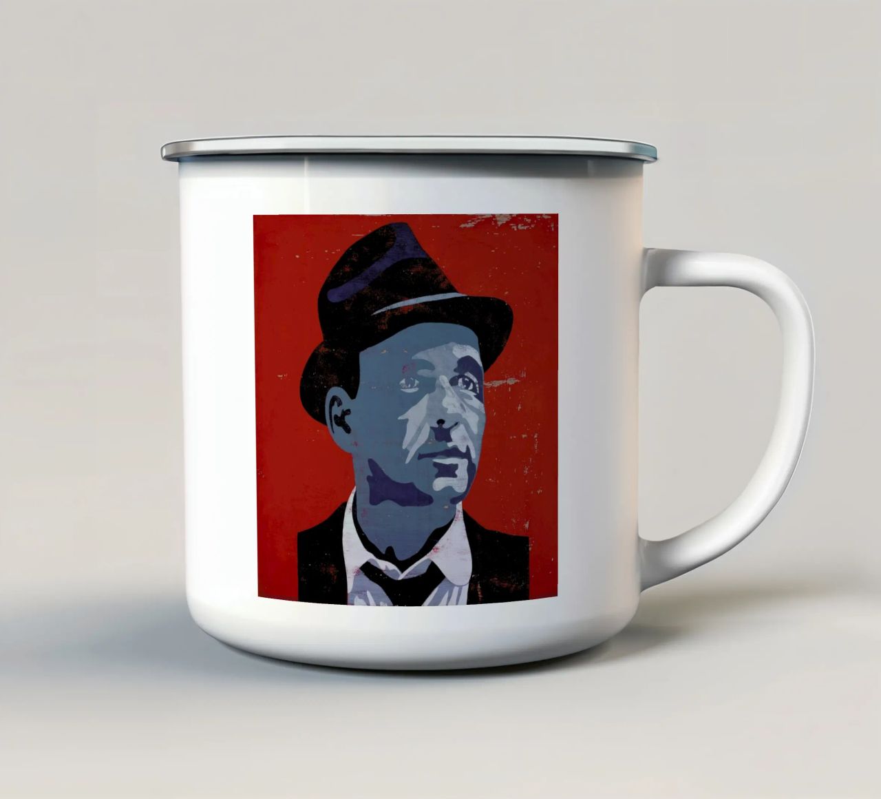 Sinatra tazza in smalto da Andy Bridge