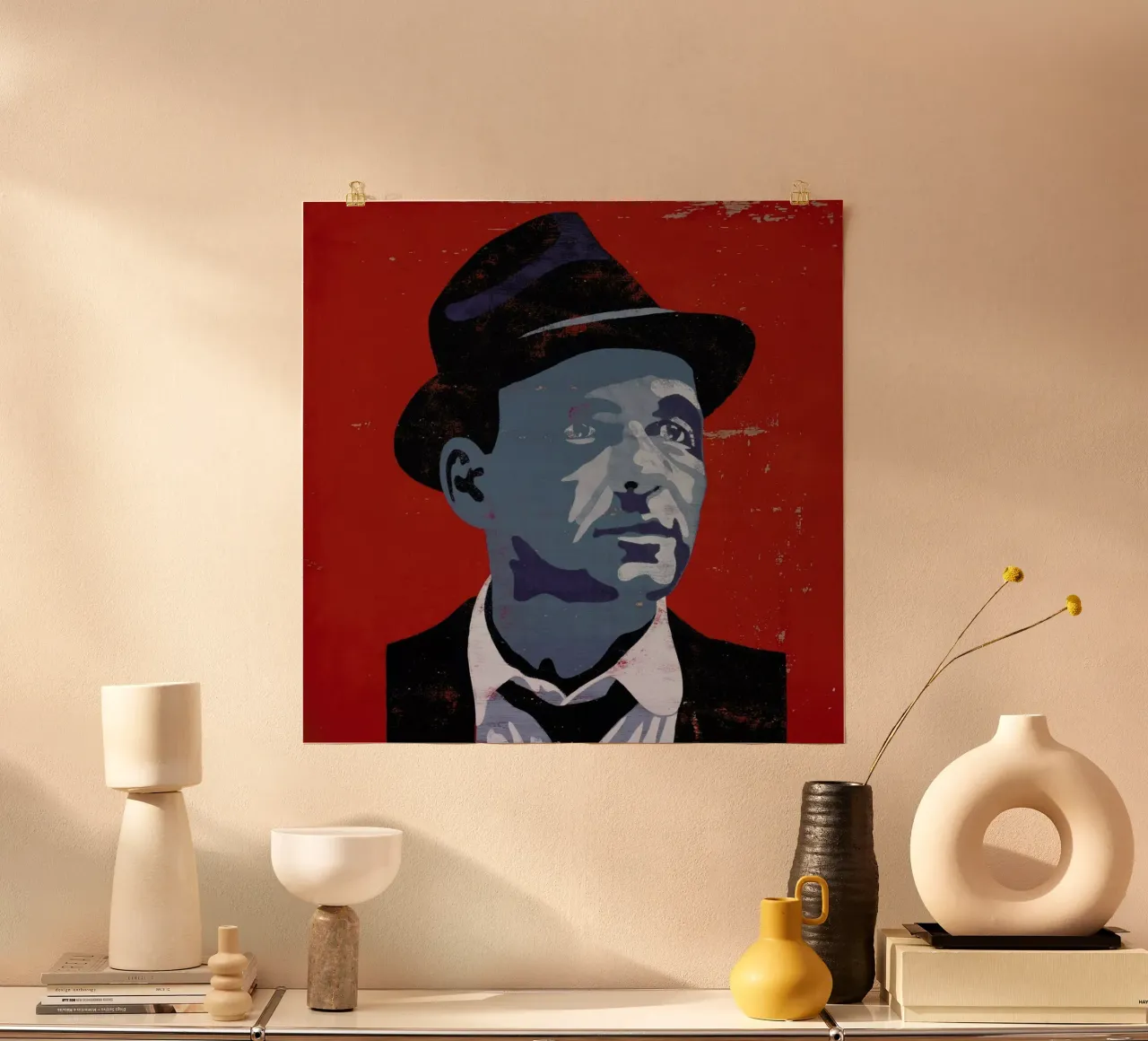 Sinatra poster con telaio in alluminio da Andy Bridge
