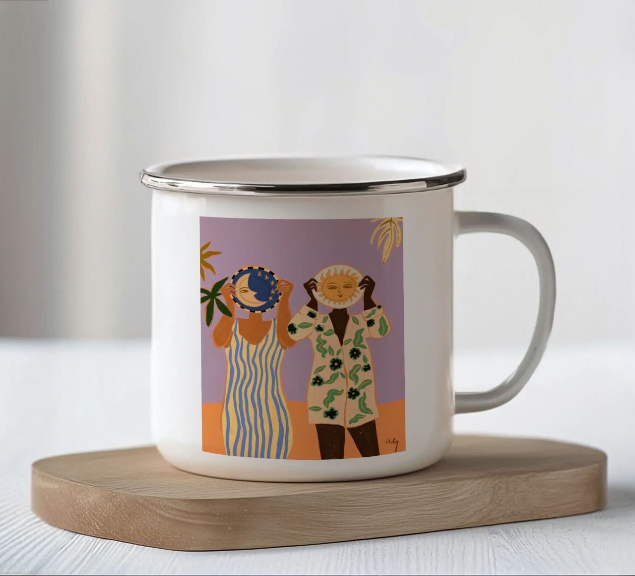 Sun & Moon tazza in smalto da Arty Guava