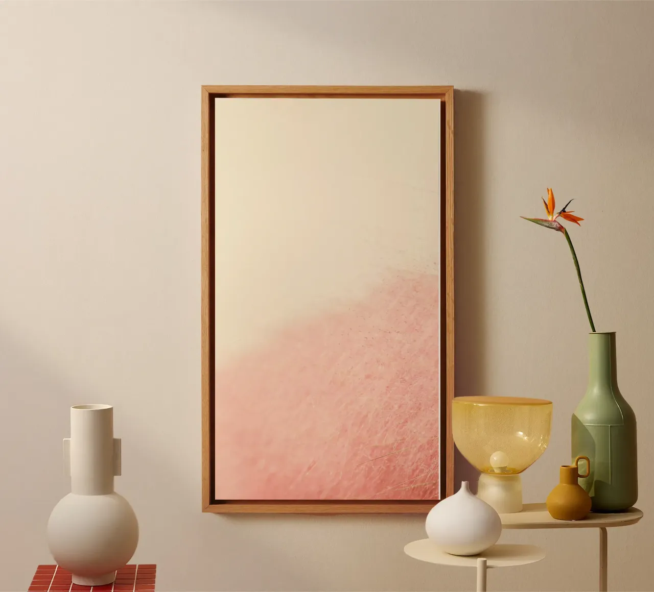 pink gradient canvas with Floater frame by mip of map