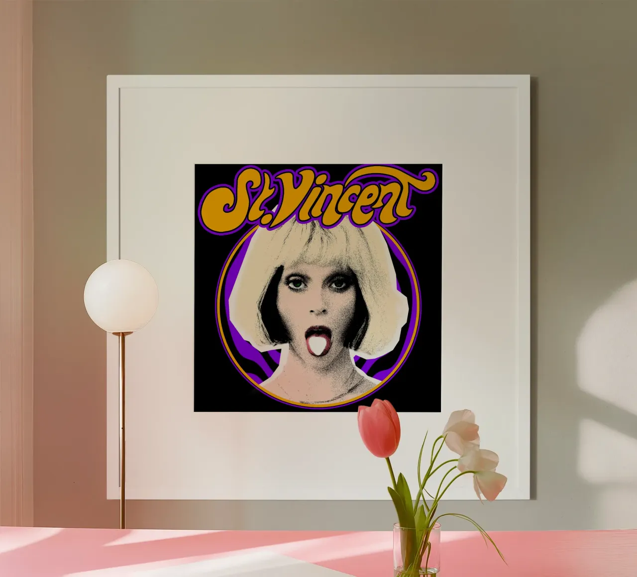 Maglietta classica St.Vincent poster con telaio in plastica da eliouxence