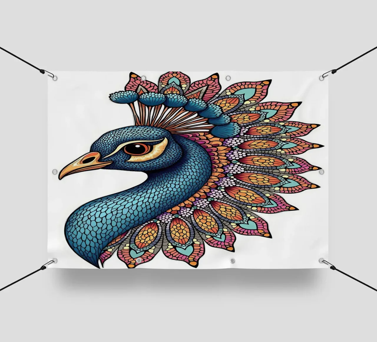 Uccello Pavo telo in pvc da posterindo