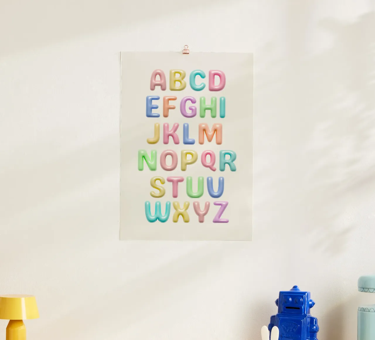 Abécédaire "Ballon" poster con telaio in legno da Idées & Création