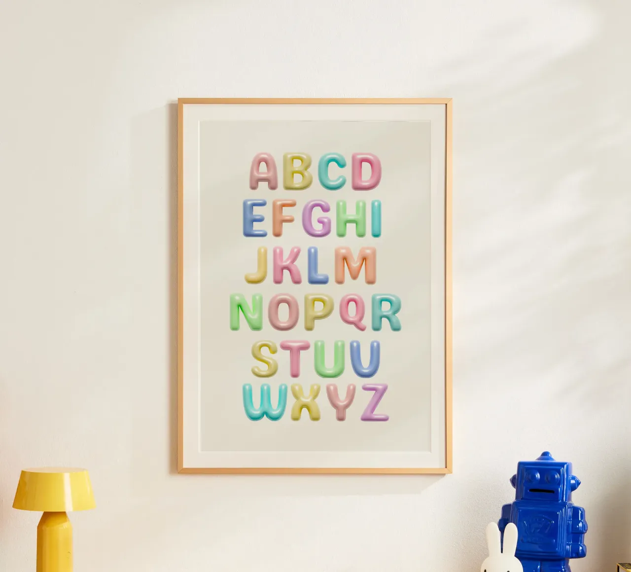 Abécédaire "Ballon" poster con telaio in legno da Idées & Création