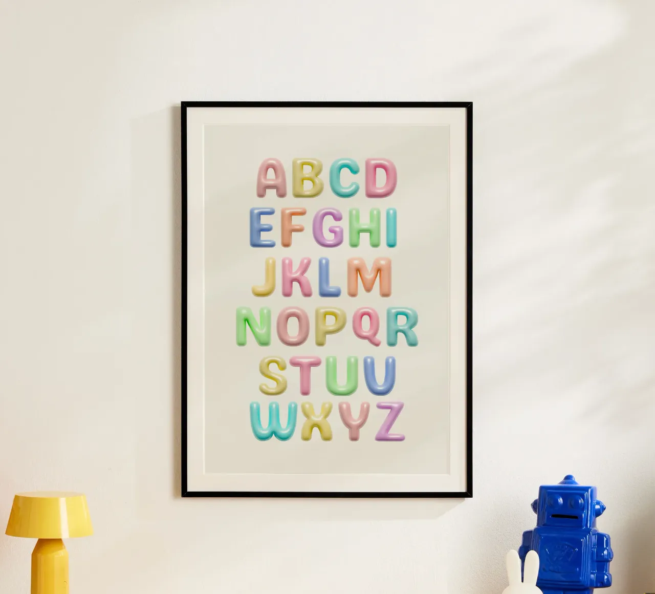 Abécédaire "Ballon" poster con telaio in legno da Idées & Création