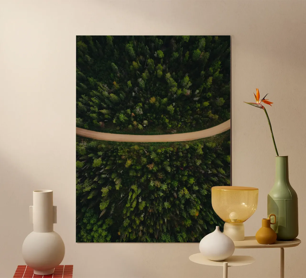 curve line road poster con telaio in alluminio da Good days