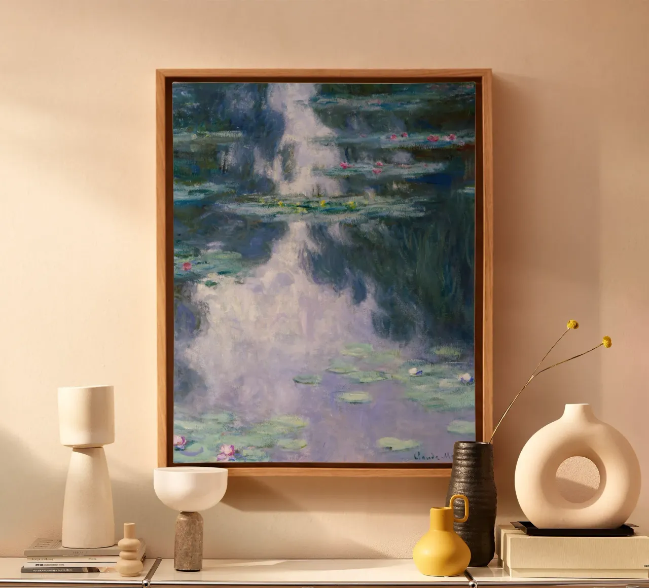 Ninfee 15 - claude monet tela con Cornice a cassetta da clay bobby
