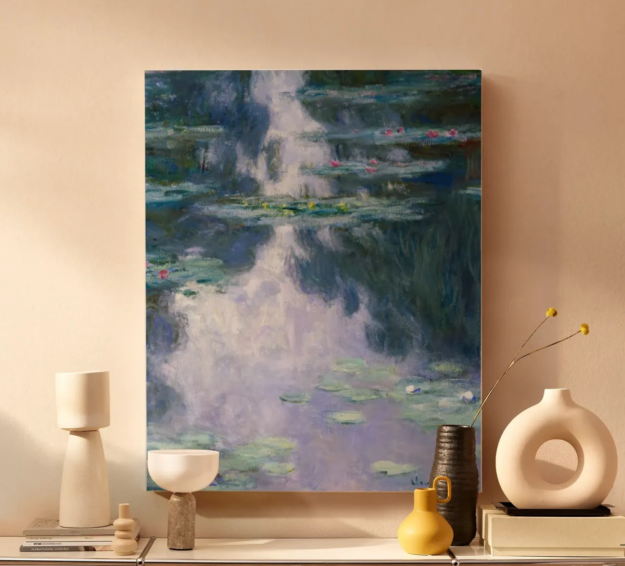 Ninfee 15 - claude monet tela con Cornice a cassetta da clay bobby