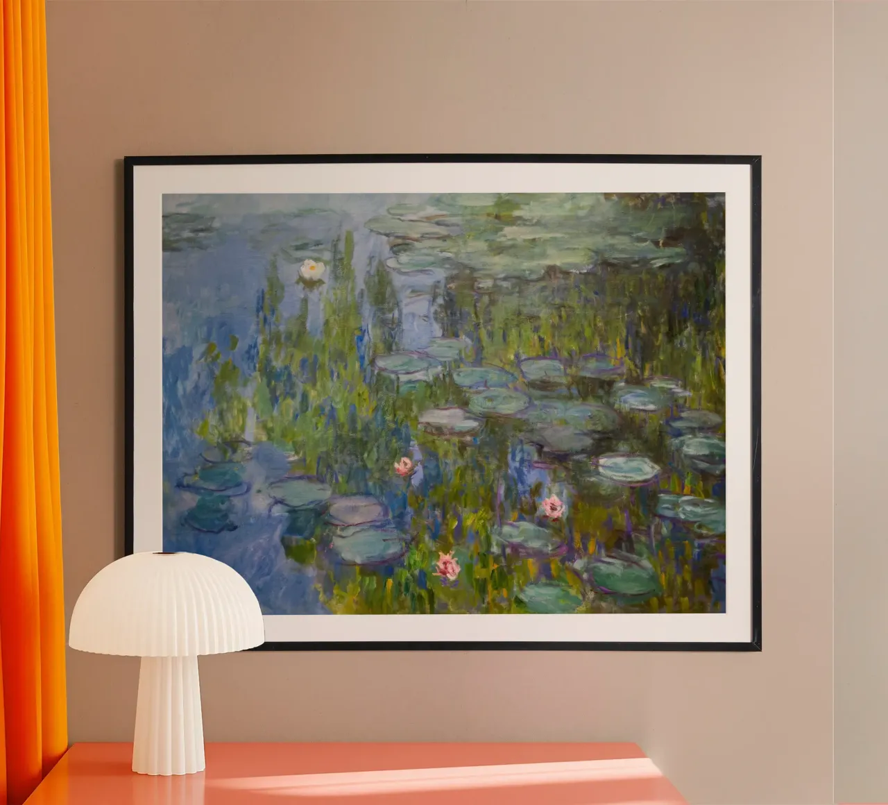 Ninfee 11 - claude monet poster con telaio in alluminio da clay bobby