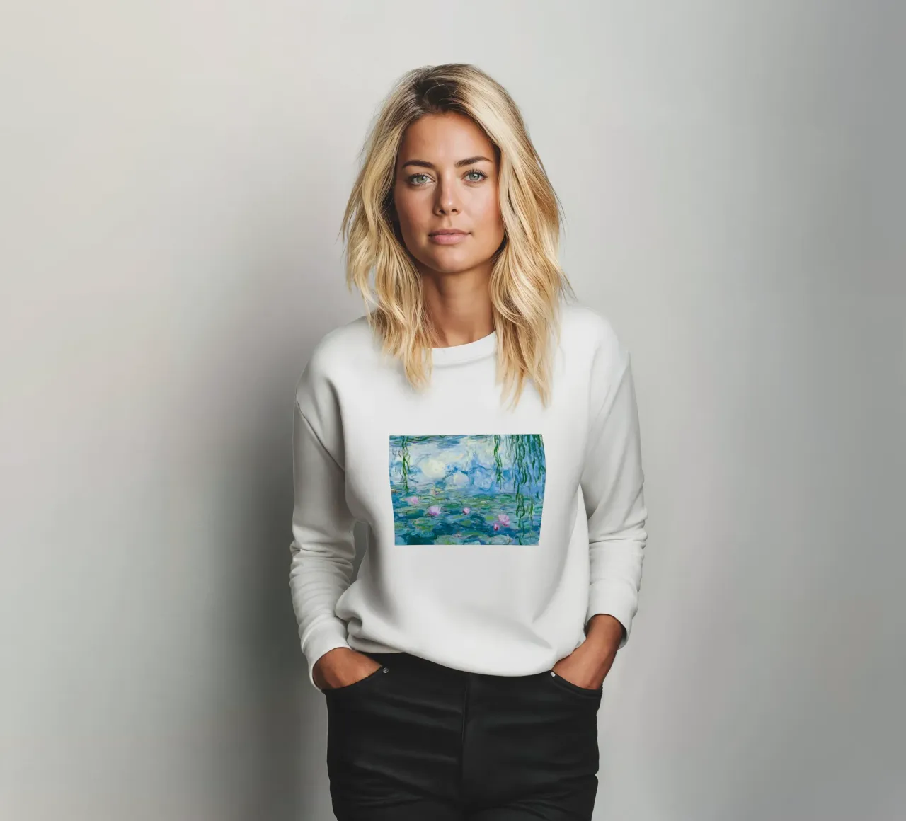Ninfee 12 - claude monet felpa da clay bobby