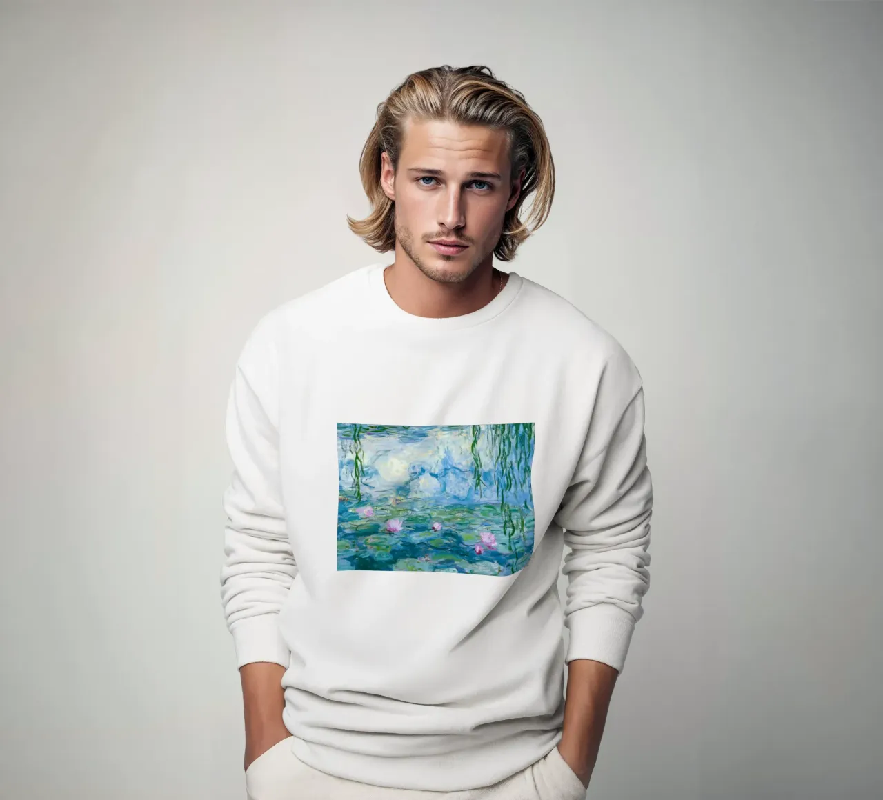 Ninfee 12 - claude monet felpa da clay bobby