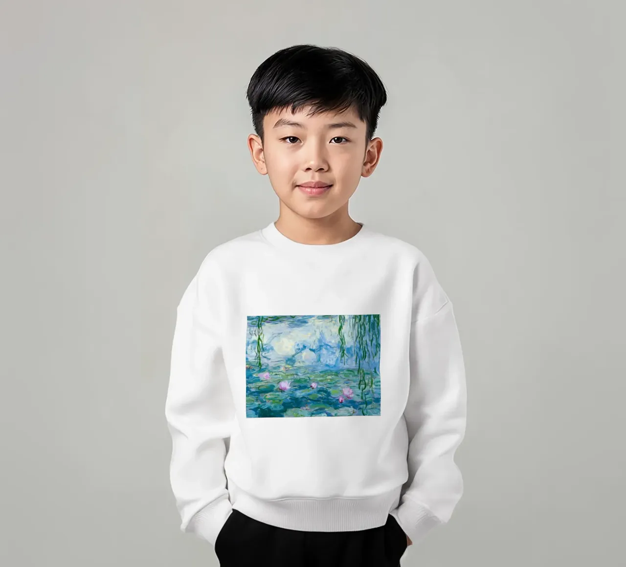 Ninfee 12 - claude monet felpa bambino da clay bobby