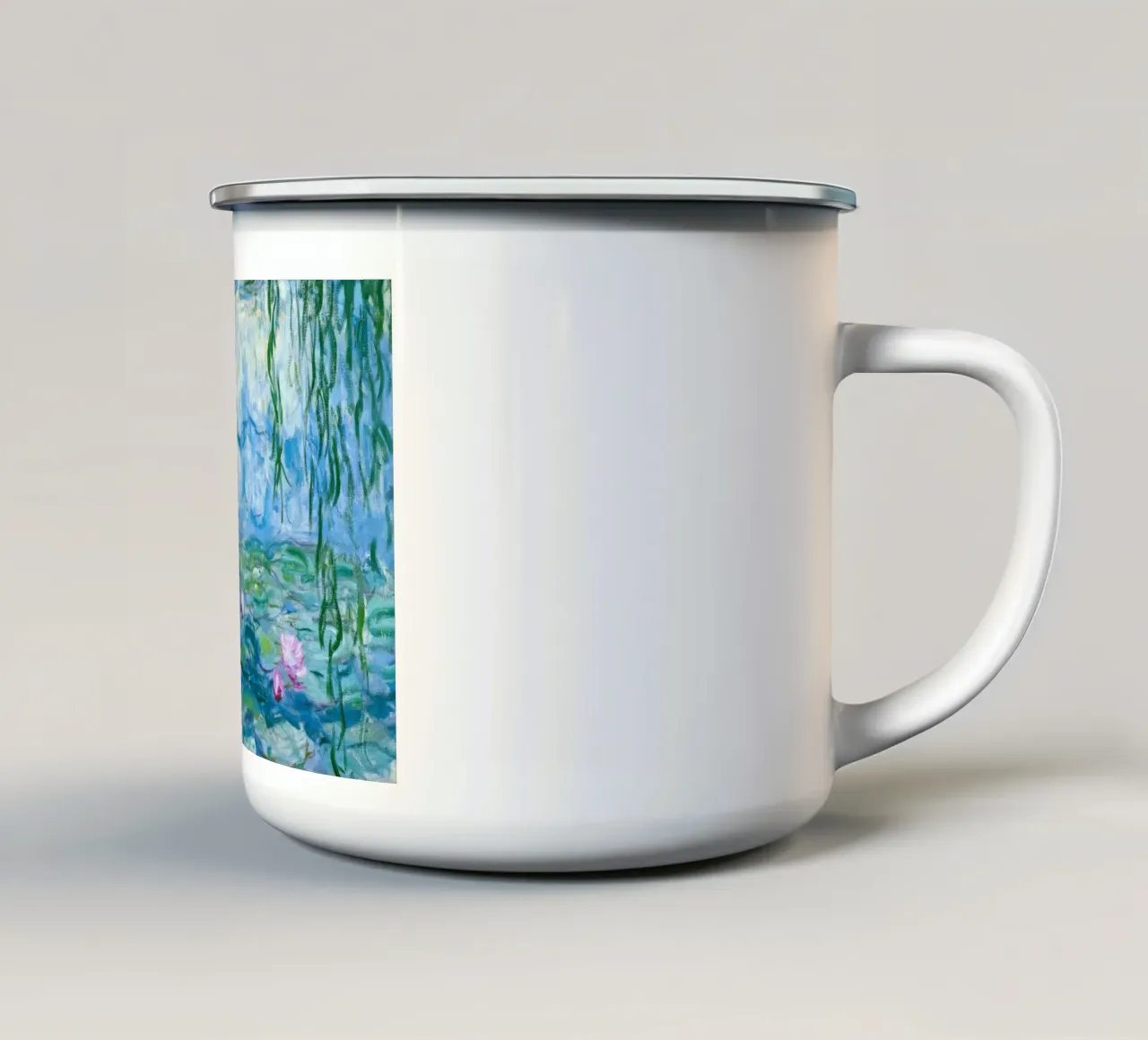 Ninfee 12 - claude monet tazza in smalto da clay bobby
