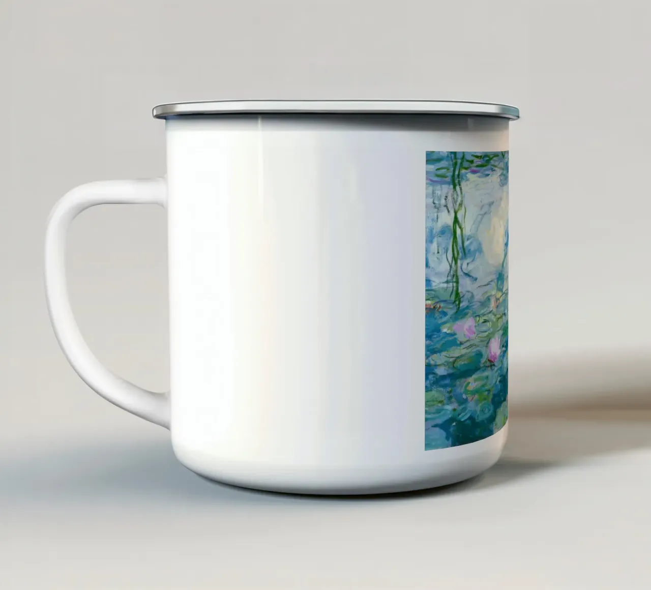 Ninfee 12 - claude monet tazza in smalto da clay bobby
