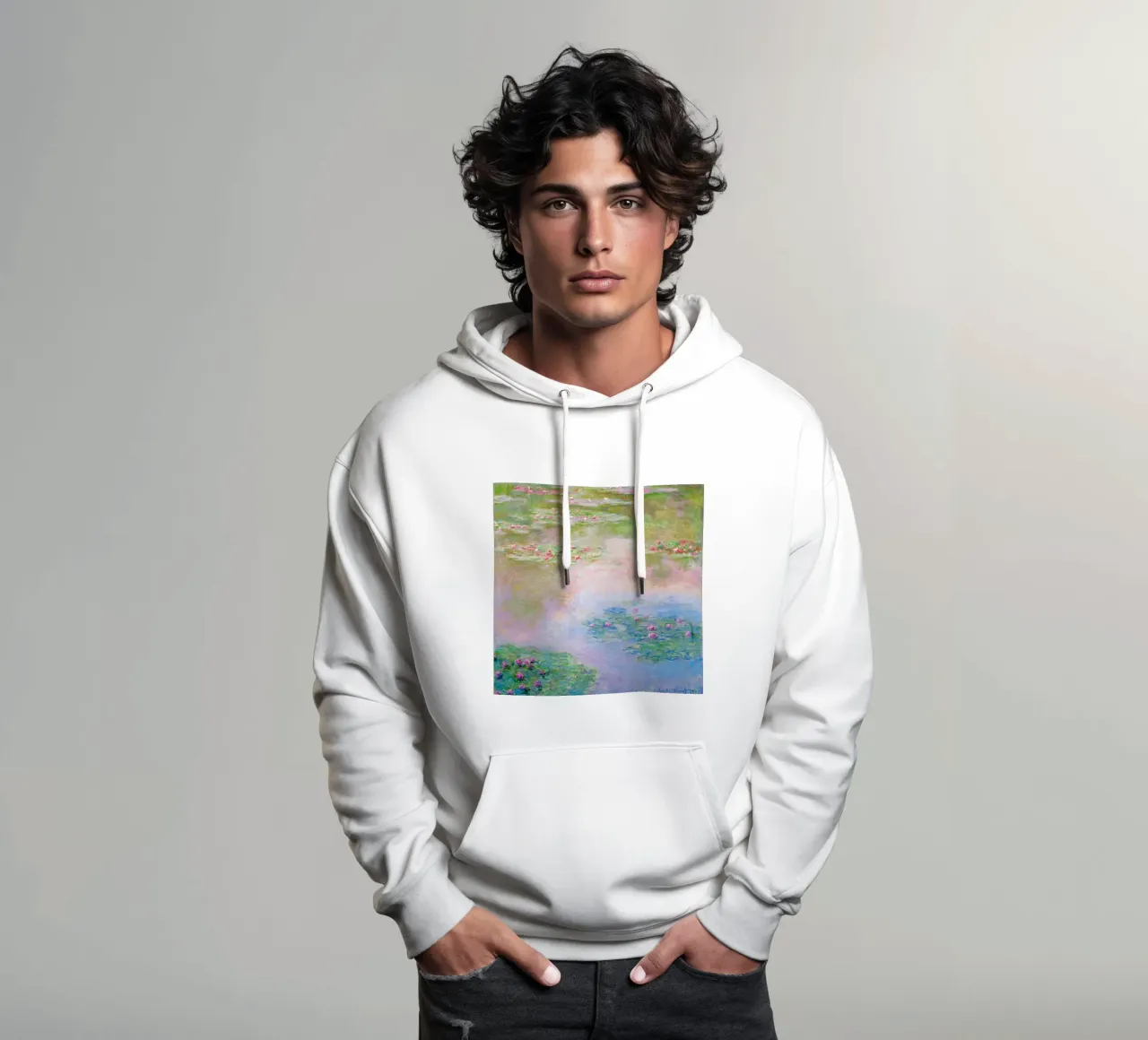 Ninfee 14 - claude monet felpa con cappuccio da clay bobby