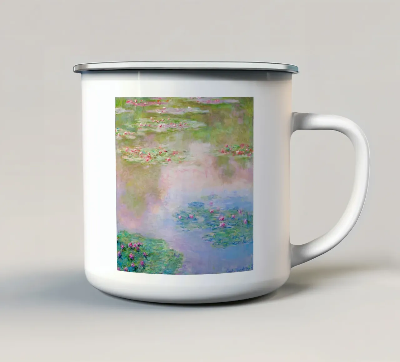 Ninfee 14 - claude monet tazza in smalto da clay bobby