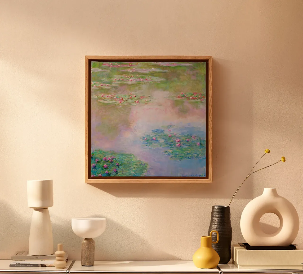 Ninfee 14 - claude monet tela con Cornice a cassetta da clay bobby