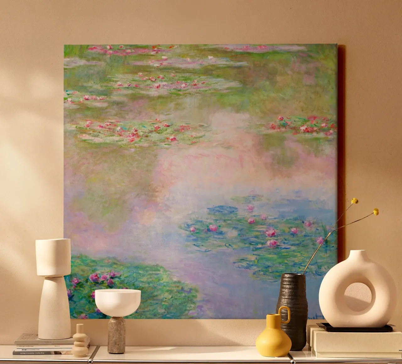 Ninfee 14 - claude monet tela con Cornice a cassetta da clay bobby