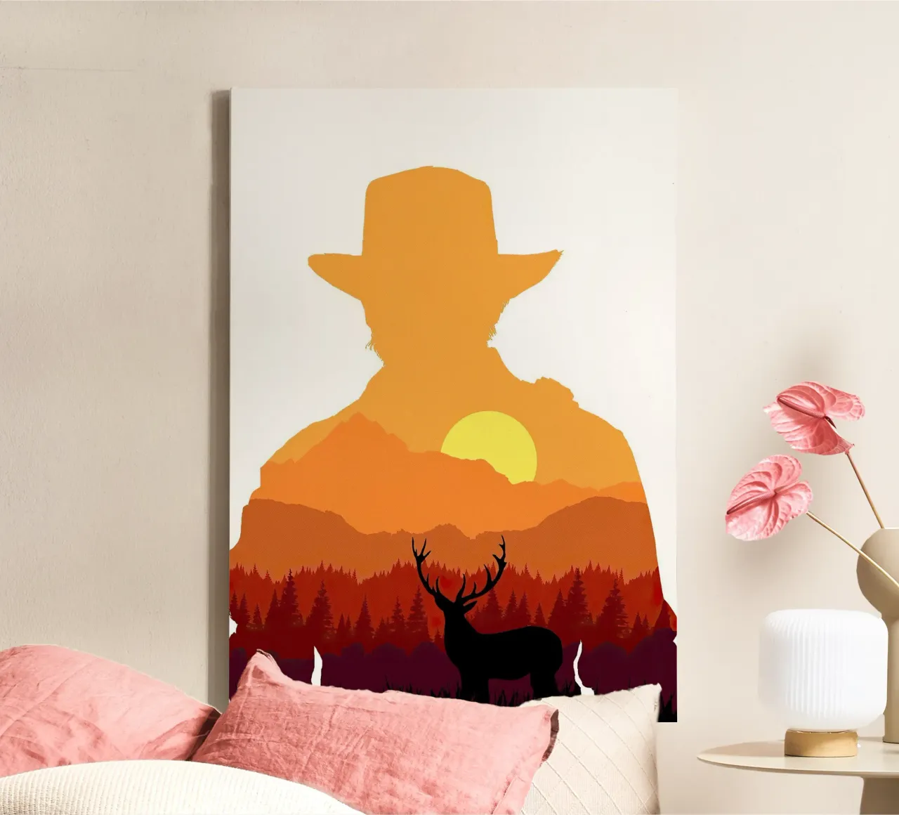 the red dead redemption canvas with Floater frame by posterindo