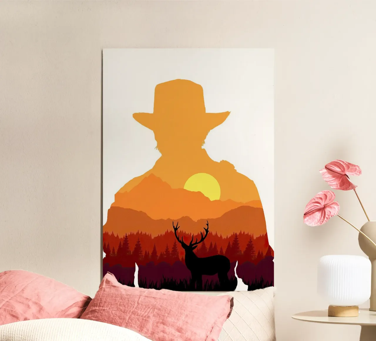 la redenzione di red dead poster con telaio in legno da posterindo