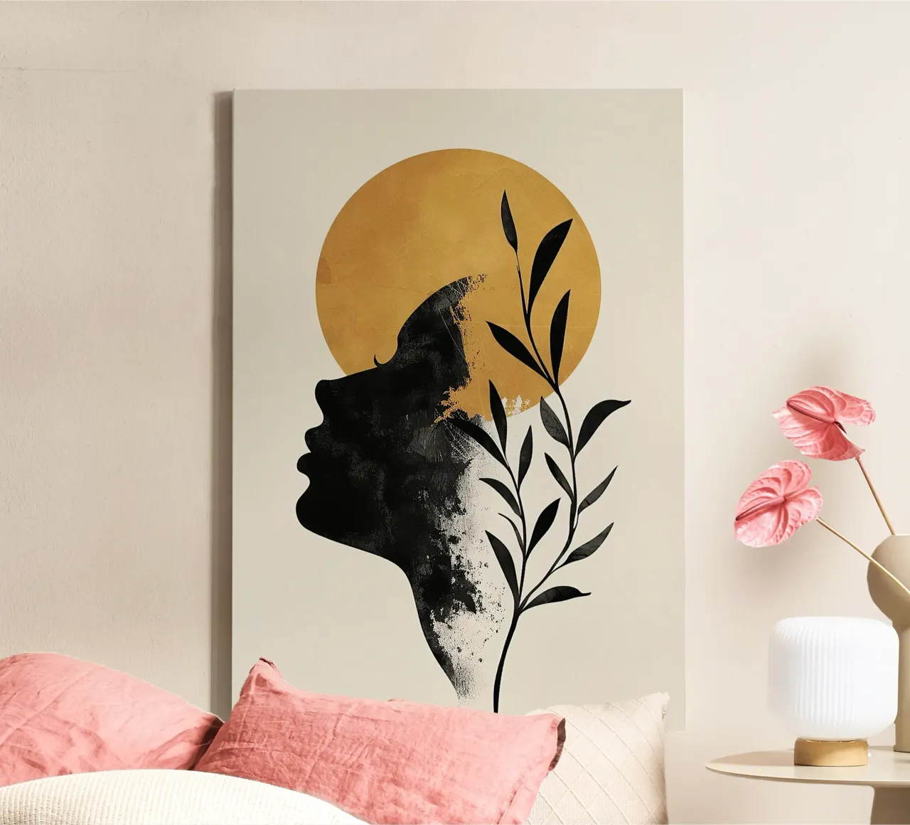 Luna ragazza impressionante tela con Cornice a cassetta da posterindo