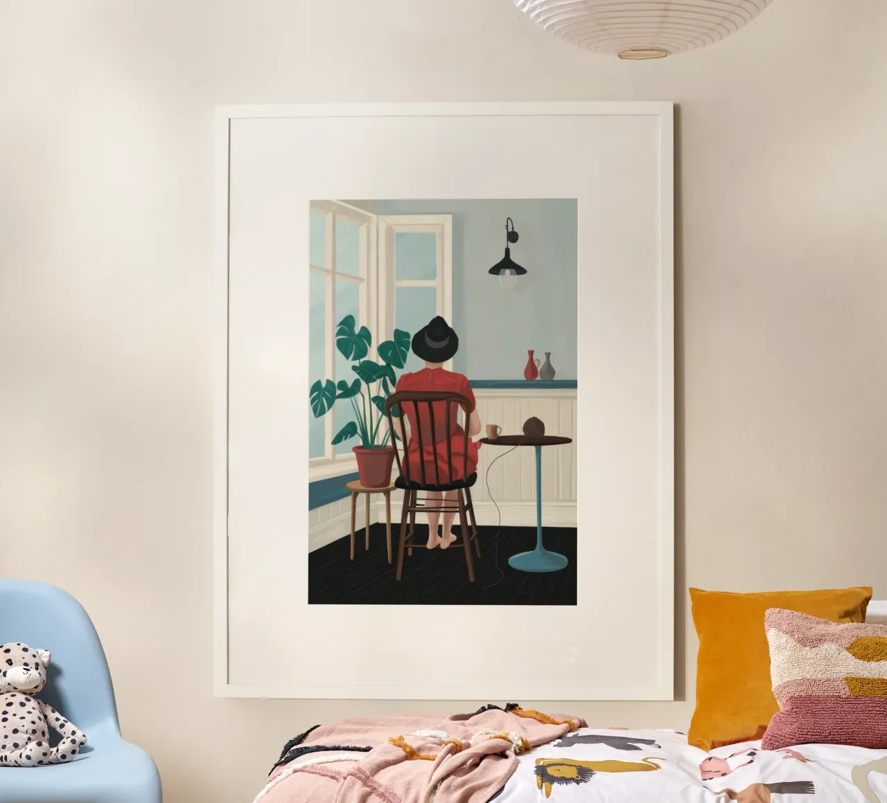 Contemplazione in cucina poster con telaio in legno da Autumn Season